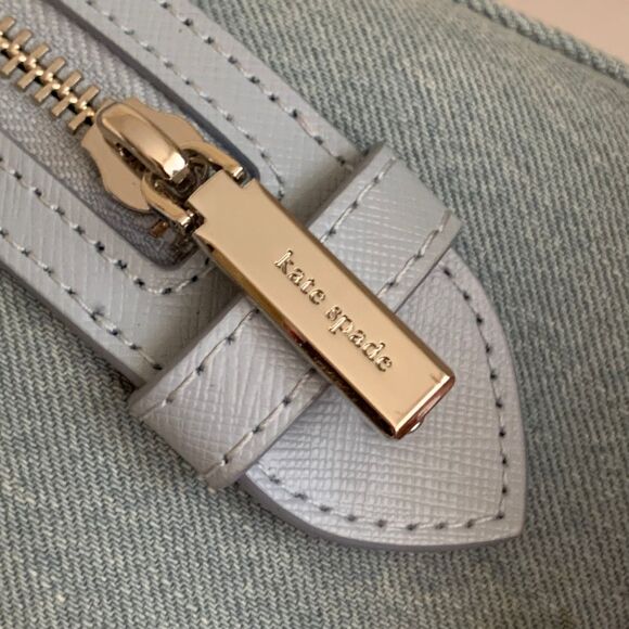 Kate Spade Blue Sparkly Beaded Texture Satchel Handbag Top Handle Bag - Picture 9 of 11